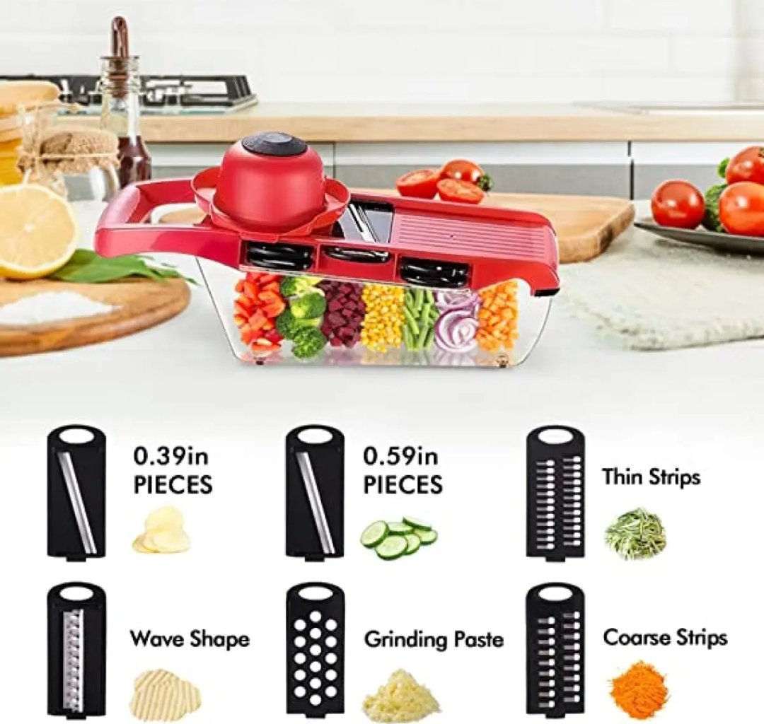 High Quality 10 In 1 Mandoline Slicer Vegetable Grater, Cutter with Stainless Steel Blades