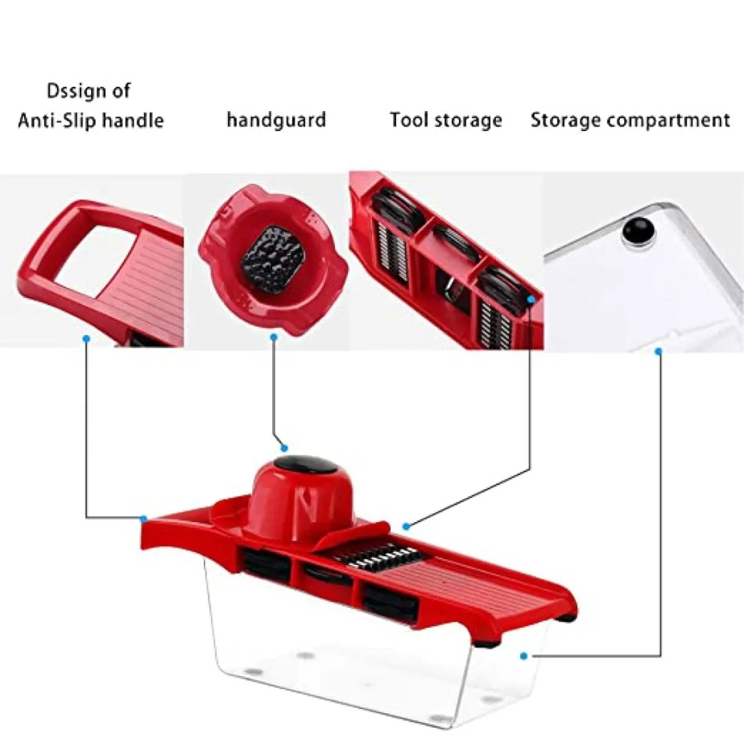 High Quality 10 In 1 Mandoline Slicer Vegetable Grater, Cutter with Stainless Steel Blades