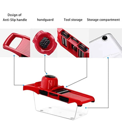 High Quality 10 In 1 Mandoline Slicer Vegetable Grater, Cutter with Stainless Steel Blades