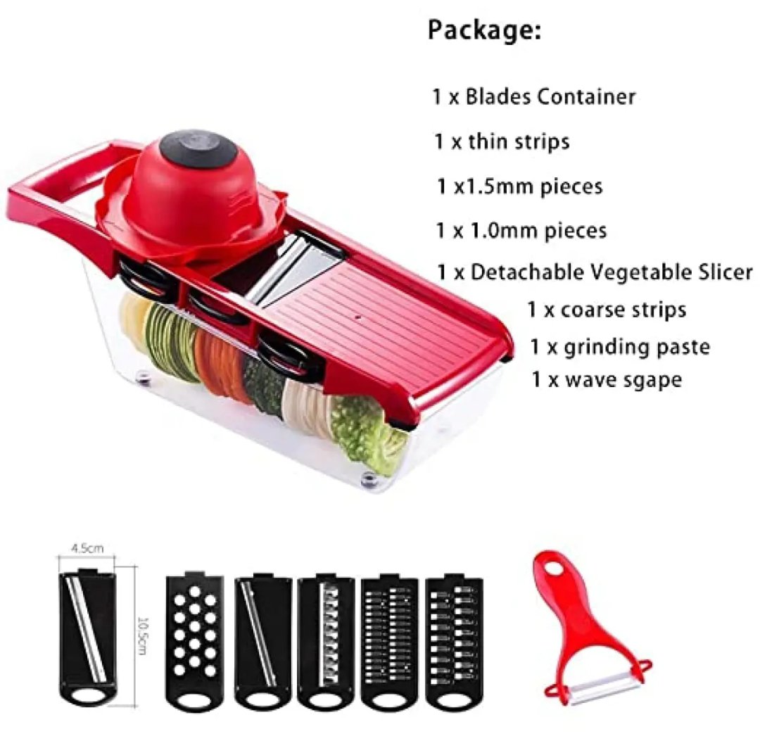 High Quality 10 In 1 Mandoline Slicer Vegetable Grater, Cutter with Stainless Steel Blades