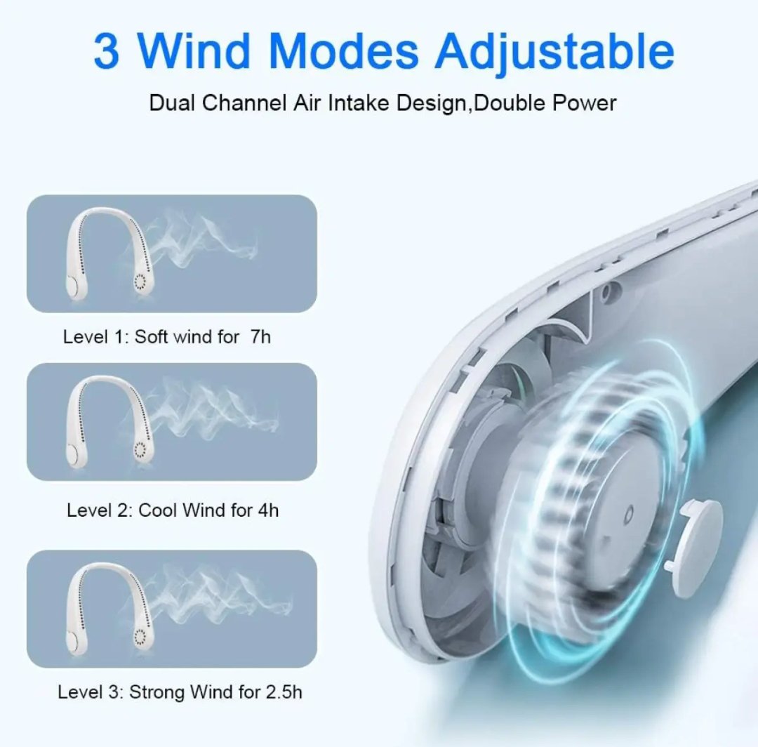Bladeless neck fans portable rechargeable USB Cooling Fan
