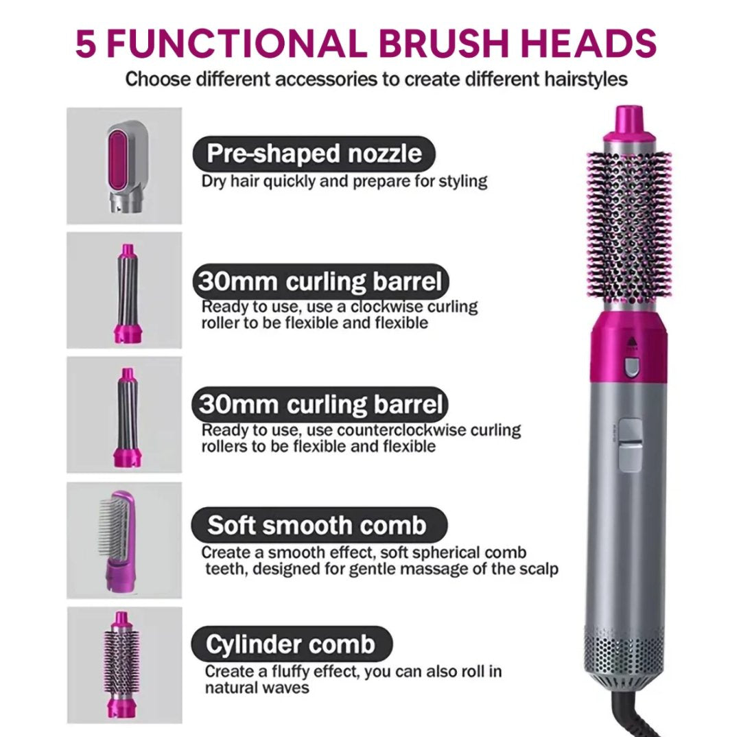 Hair Dryer - hairdryer - Professional Hair Dryer Brush &amp; 5 in 1 Air Styler