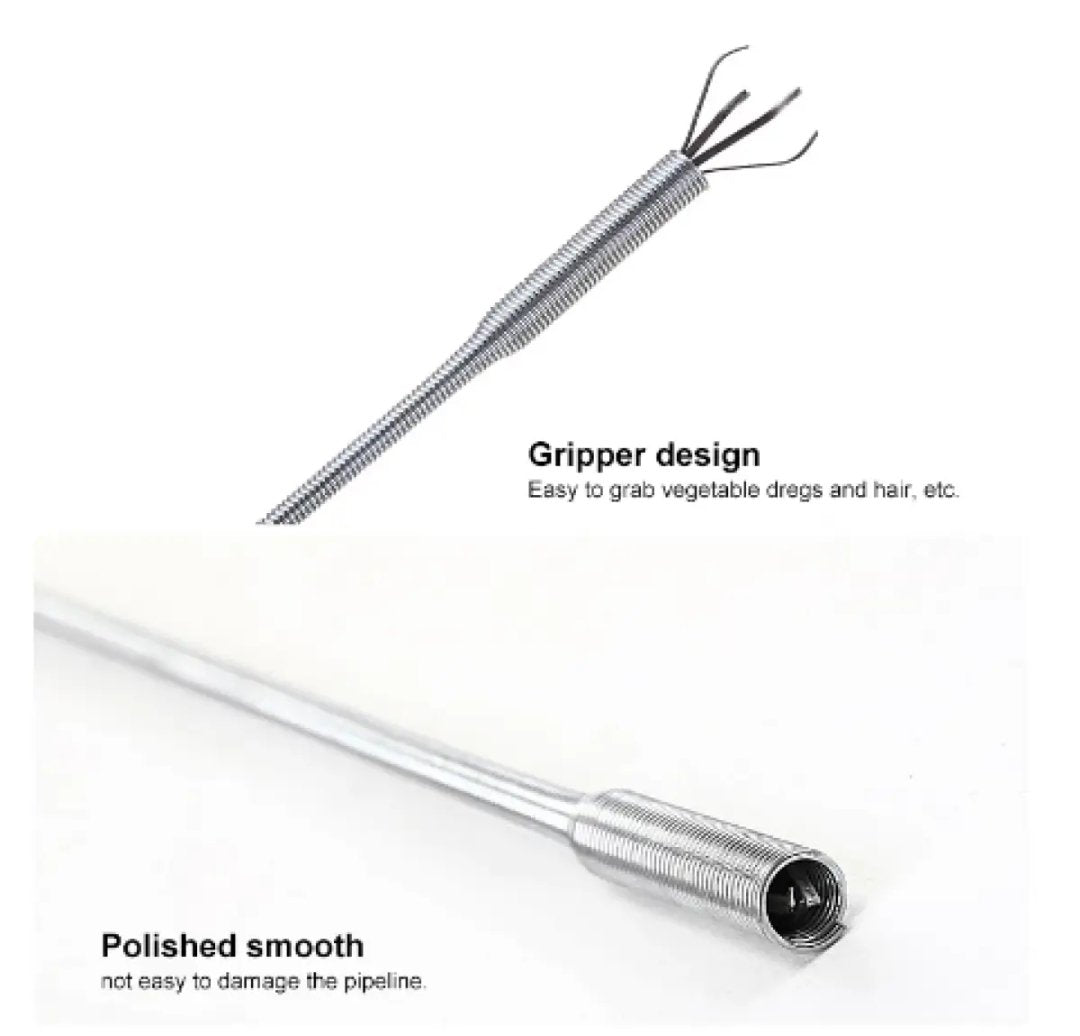 Metal Flexible 90 cm Wire Brush Hand Sink Cleaning Hook Sewer Dredging Device Snake Drain Cleaner Spring Pipe 