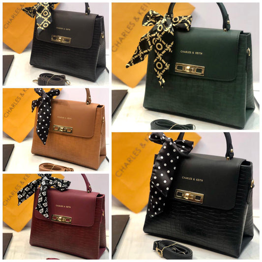 Charles &amp; Keith Women Handbag I Back Pocket I Long Strap I With Beautiful Scaf
