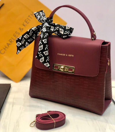Charles &amp; Keith Women Handbag I Back Pocket I Long Strap I With Beautiful Scaf