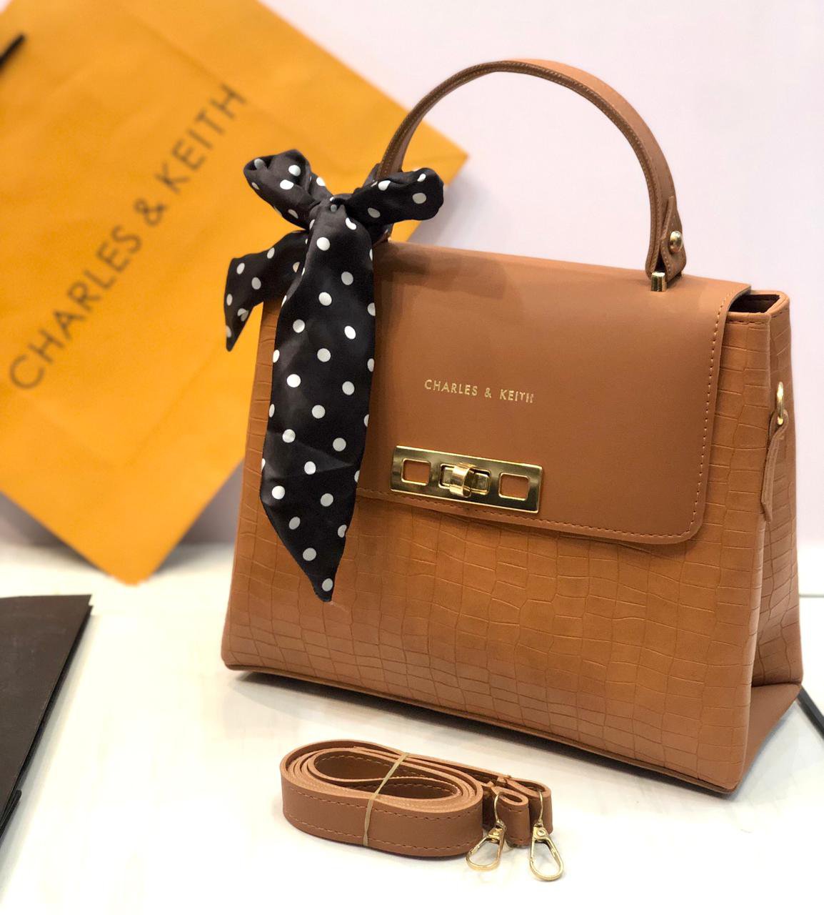 Charles &amp; Keith Women Handbag I Back Pocket I Long Strap I With Beautiful Scaf