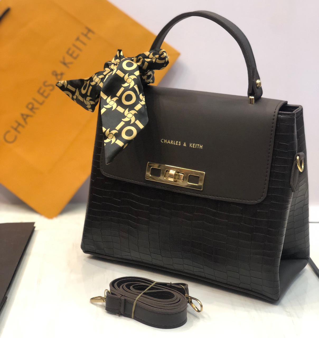 Charles &amp; Keith Women Handbag I Back Pocket I Long Strap I With Beautiful Scaf
