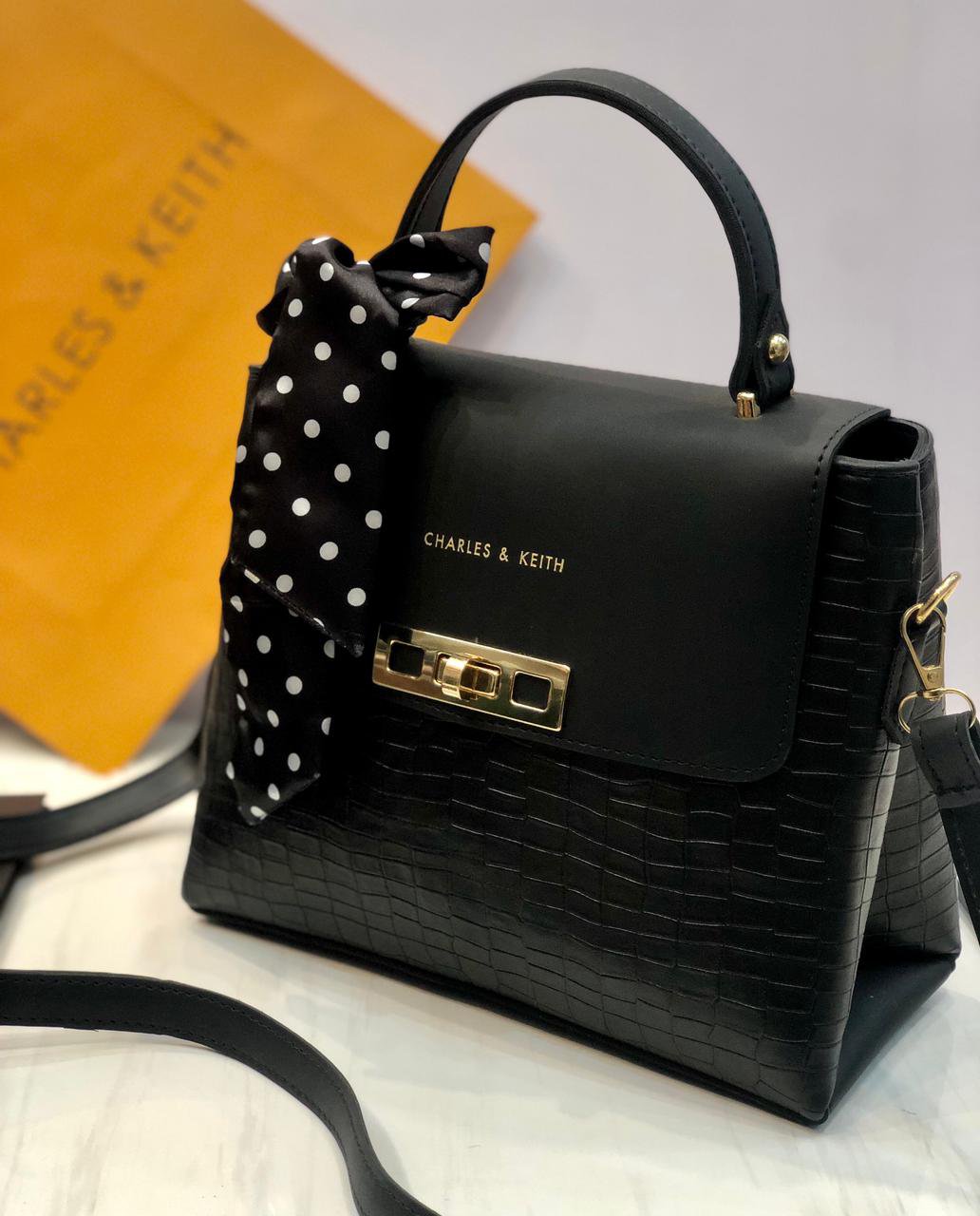 Charles &amp; Keith Women Handbag I Back Pocket I Long Strap I With Beautiful Scaf