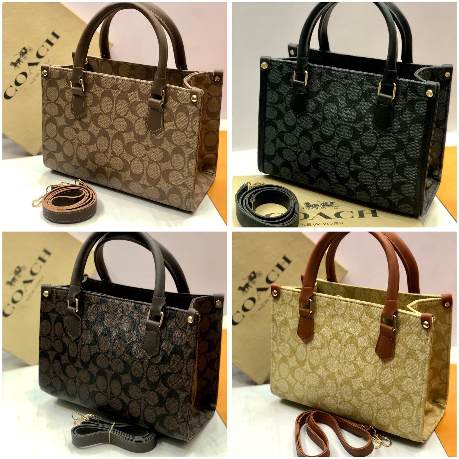 New Arrival Coach Womens Handbag With Long Belt &amp; Dustbag