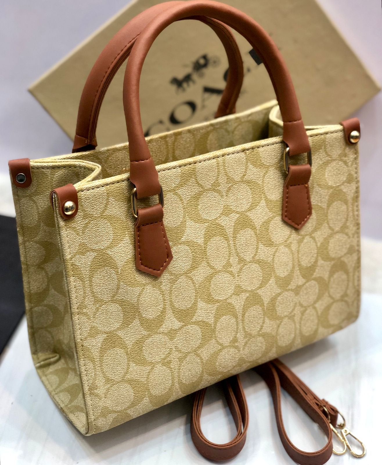 New Arrival Coach Womens Handbag With Long Belt &amp; Dustbag