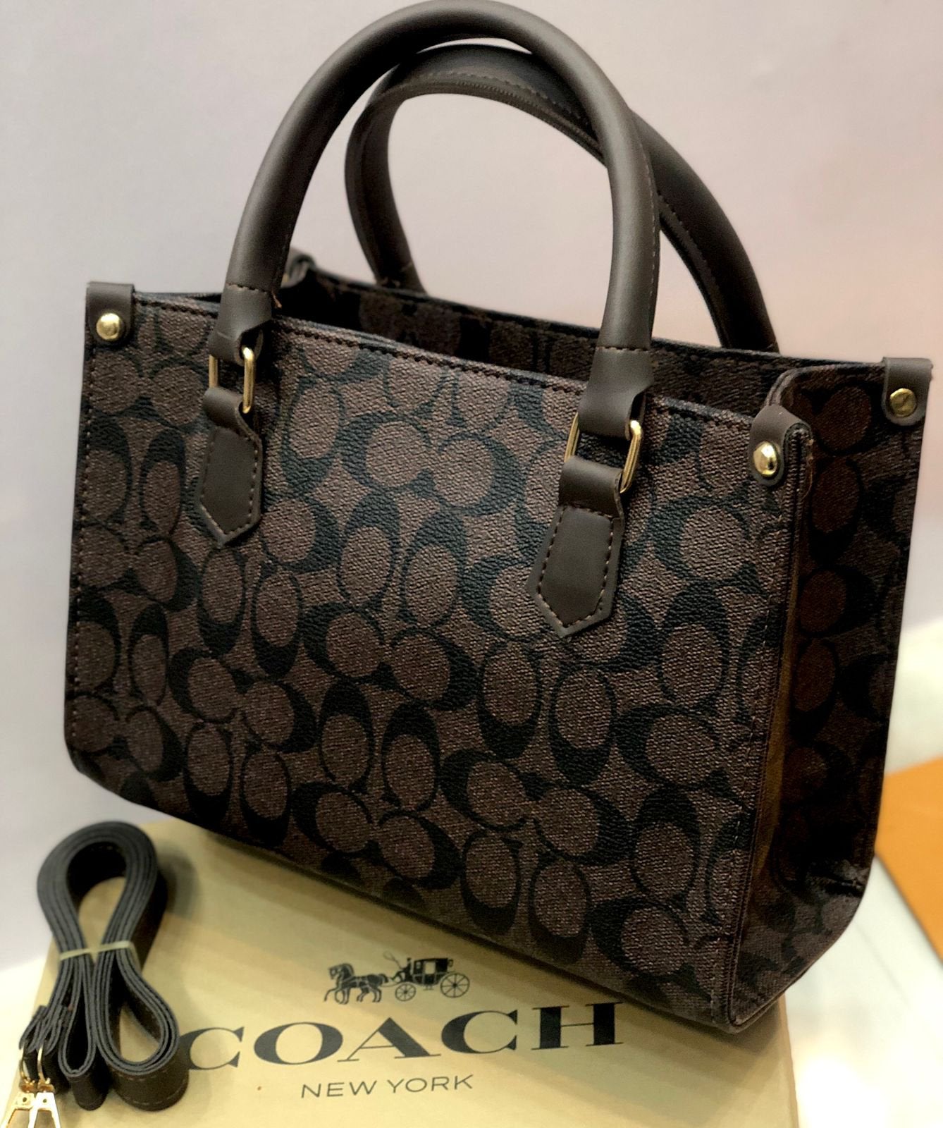 New Arrival Coach Womens Handbag With Long Belt &amp; Dustbag