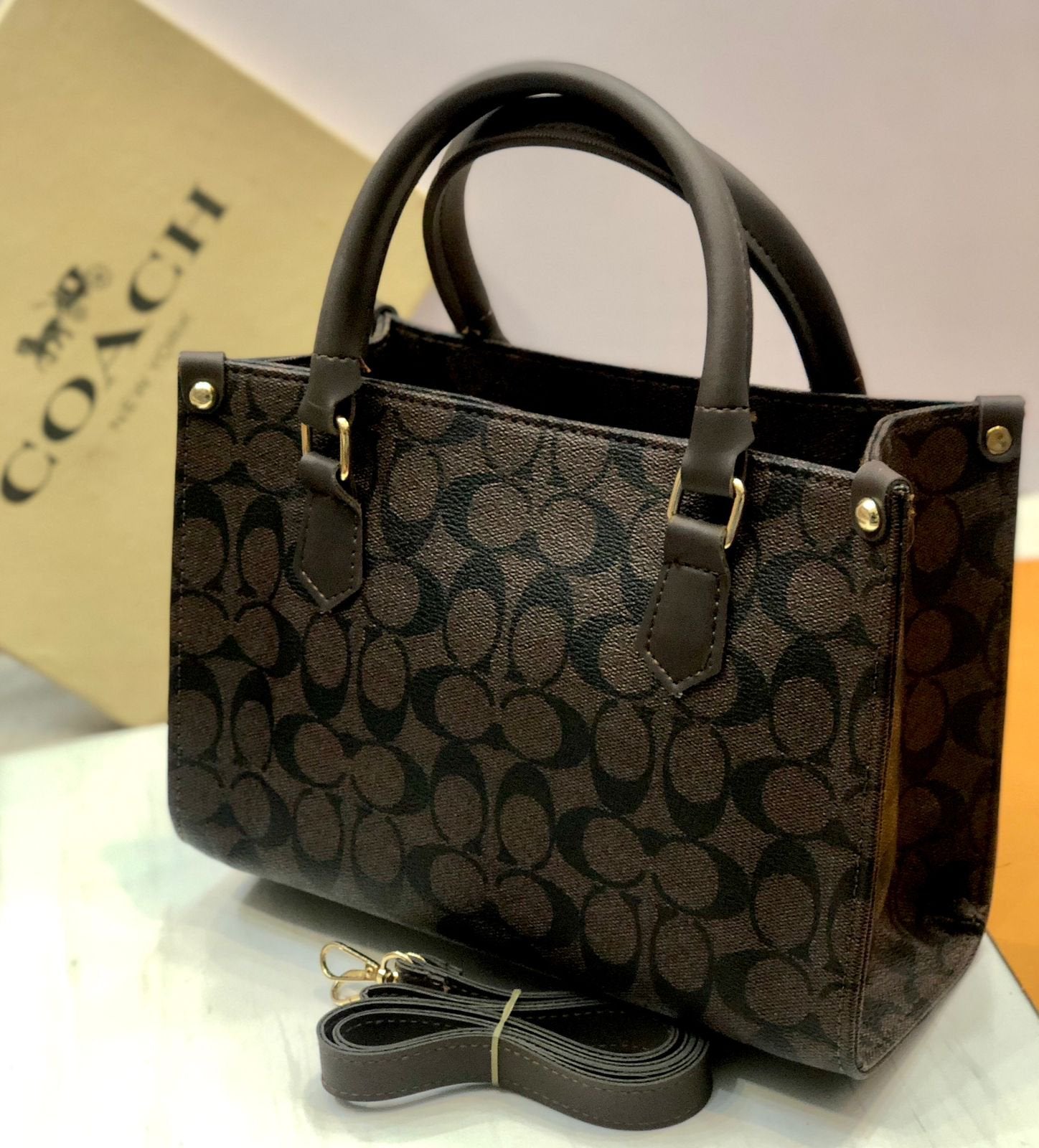New Arrival Coach Womens Handbag With Long Belt &amp; Dustbag