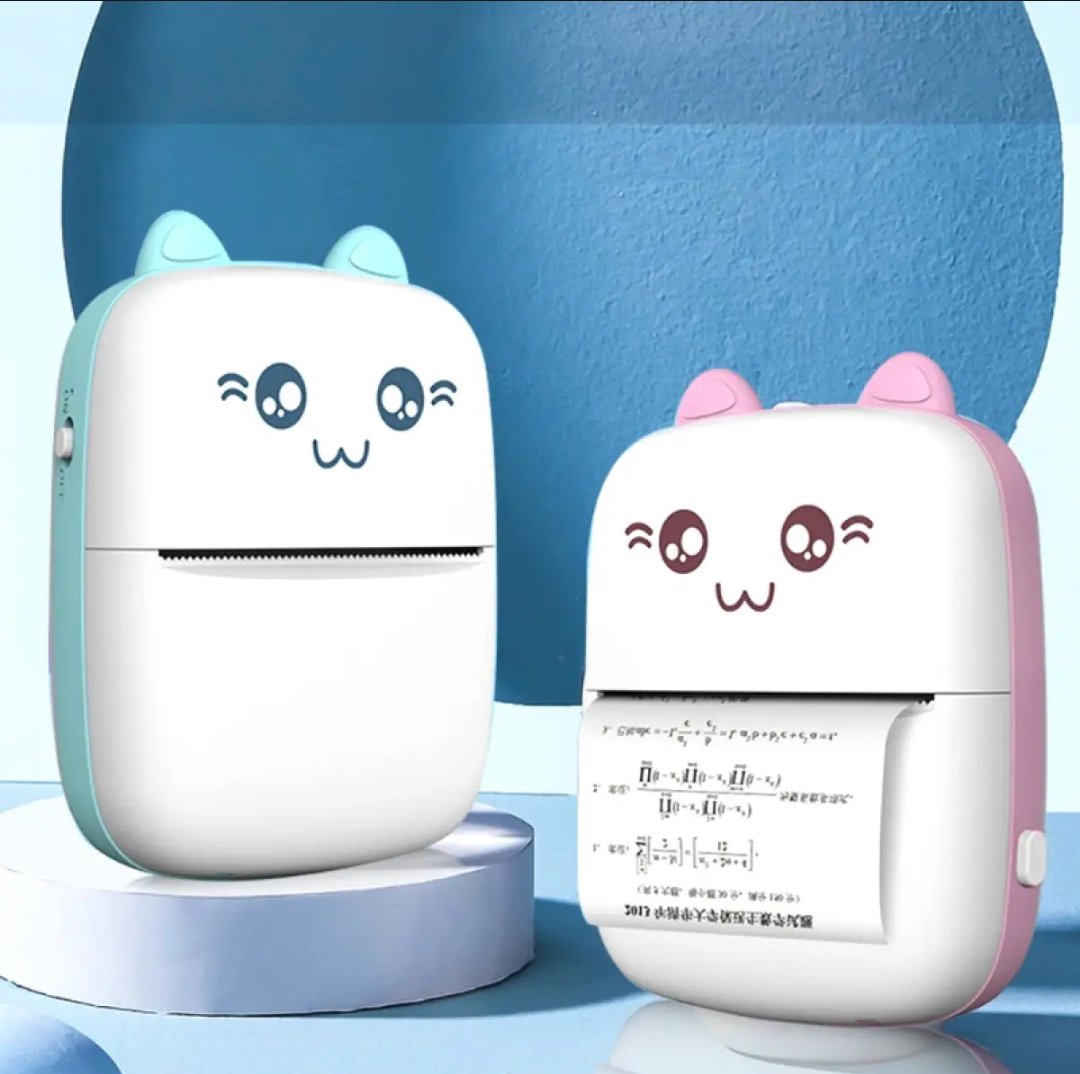 Mini Printer Inkless Bluetooth Portable Photo Printing 57mm for Android IOS Fit for Adhesive Label Thermal Papers.