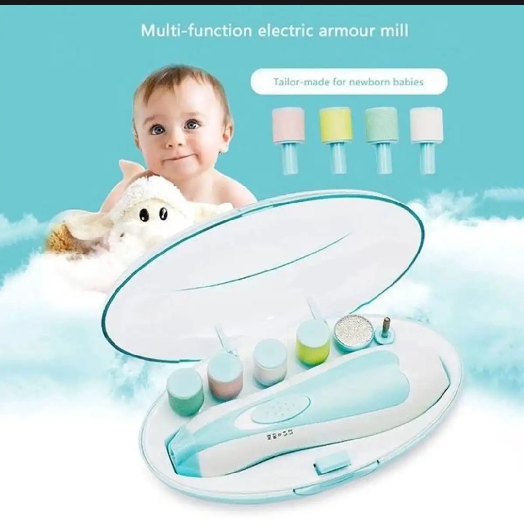 The Vechase | 6 in 1 Baby Nail Trimmer Portable Electric Baby Manicure Pedicure Nail Clippers Infant Newborn Baby Nail Cutter with LED Light