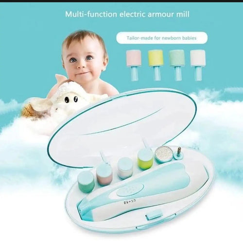 The Vechase | 6 in 1 Baby Nail Trimmer Portable Electric Baby Manicure Pedicure Nail Clippers Infant Newborn Baby Nail Cutter with LED Light