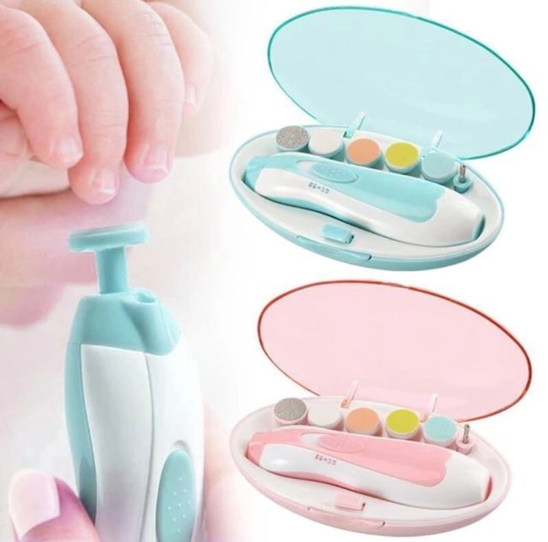 The Vechase | 6 in 1 Baby Nail Trimmer Portable Electric Baby Manicure Pedicure Nail Clippers Infant Newborn Baby Nail Cutter with LED Light