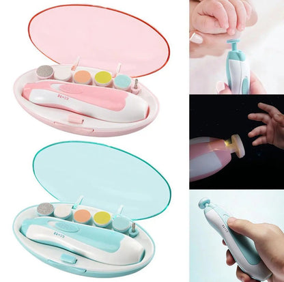 The Vechase | 6 in 1 Baby Nail Trimmer Portable Electric Baby Manicure Pedicure Nail Clippers Infant Newborn Baby Nail Cutter with LED Light