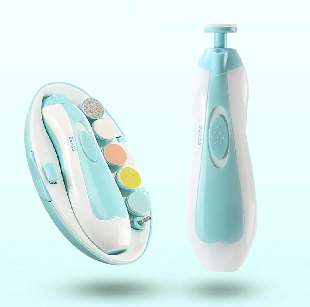 The Vechase | 6 in 1 Baby Nail Trimmer Portable Electric Baby Manicure Pedicure Nail Clippers Infant Newborn Baby Nail Cutter with LED Light