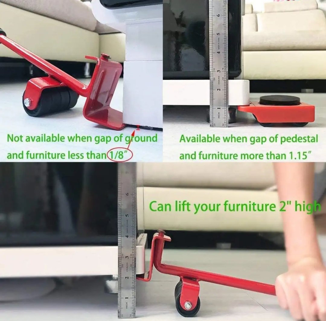 Furniture Lifter Easy Moving Sliders 5 Packs Mover Tool Set Heavy Furniture Appliance Moving &amp; Lifting System Maximum Load Weight 150kg