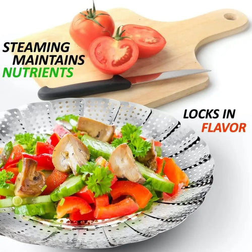 Stainless Steel Food Steamer Steamer Basket Stainless Steel for Food and Vegetable, Premium Expandable Steam Basket to Fit Various Size Pots Stainless Steel Steamer Basket, For Home