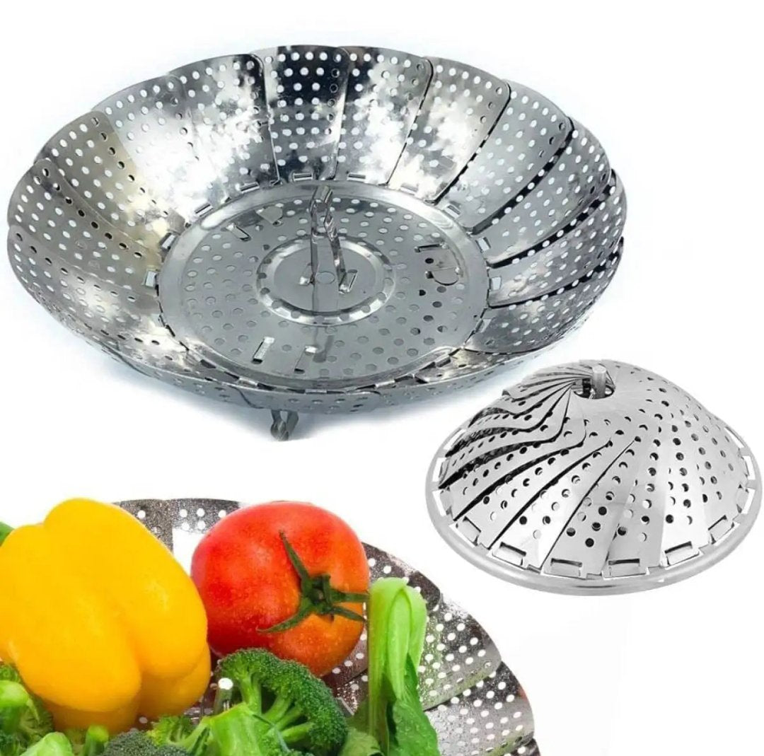 Stainless Steel Food Steamer Steamer Basket Stainless Steel for Food and Vegetable, Premium Expandable Steam Basket to Fit Various Size Pots Stainless Steel Steamer Basket, For Home