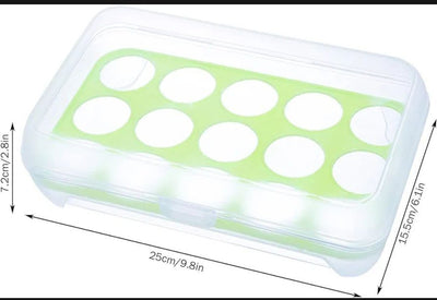 2in1 Stylish 15 Grid Egg Tray + Storage Box