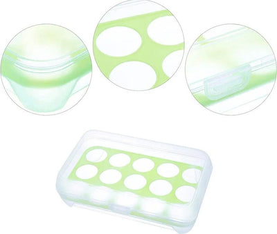 2in1 Stylish 15 Grid Egg Tray + Storage Box