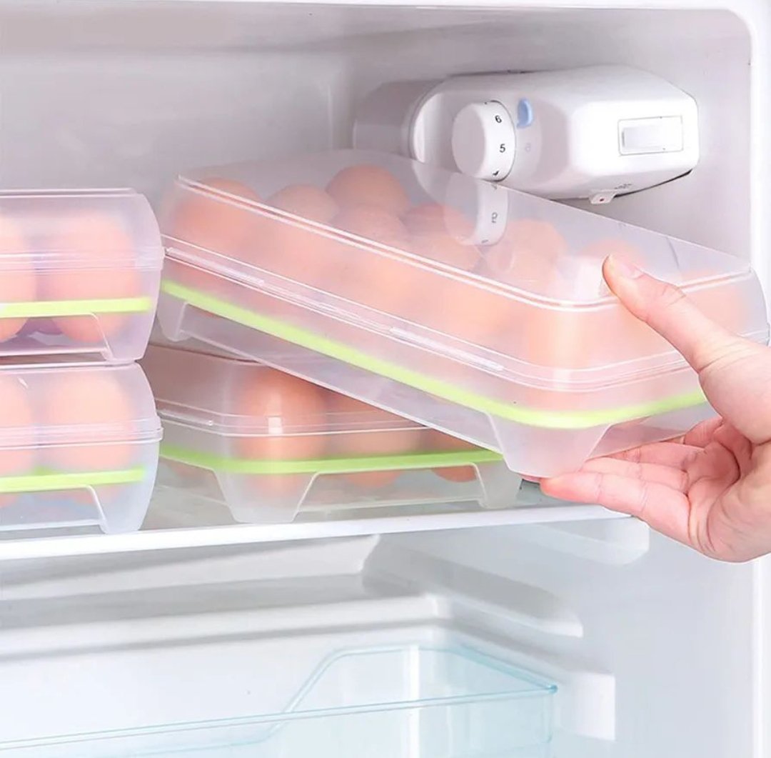 2in1 Stylish 15 Grid Egg Tray + Storage Box