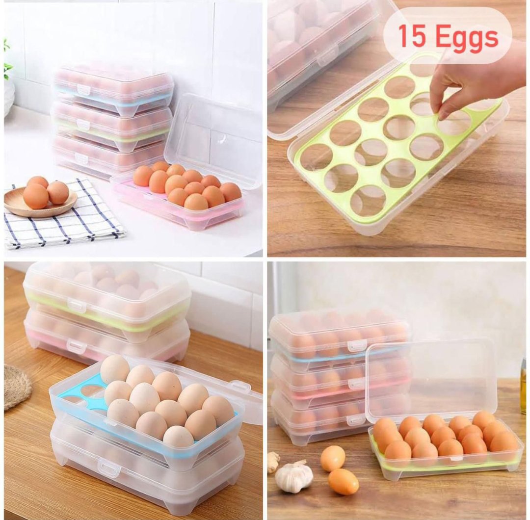 2in1 Stylish 15 Grid Egg Tray + Storage Box