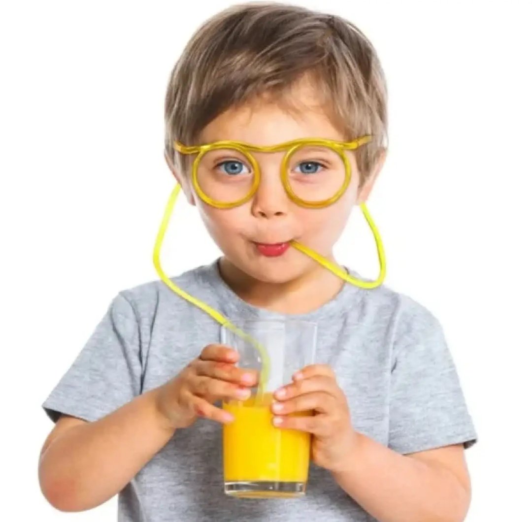 Online Karachi 2 pcs Funny Soft Glasses Straw Unique Flexible Drinking Tube Kids Party Birthday Reusable Accessories DIY Straw