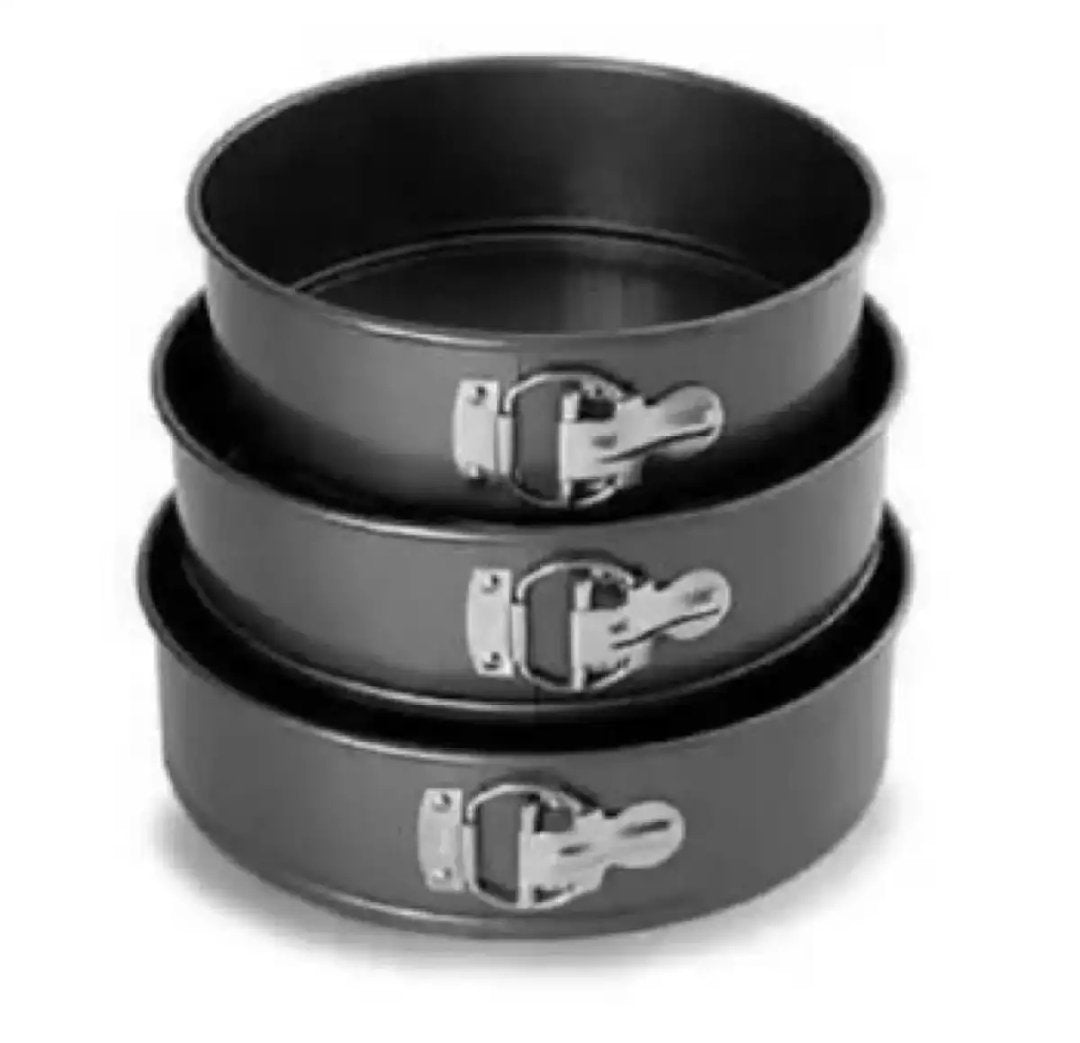 3PCS/Set Stainless Steel Cake Baking Pan Round Shape Non Stick Oven Baking Tray Cake Mold Bakeware Baking Tools Size (18,20 and 22 CM)