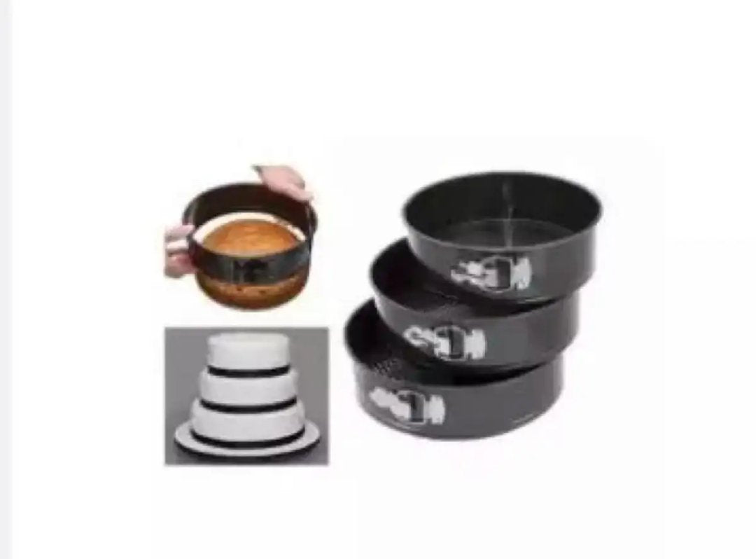 3PCS/Set Stainless Steel Cake Baking Pan Round Shape Non Stick Oven Baking Tray Cake Mold Bakeware Baking Tools Size (18,20 and 22 CM)