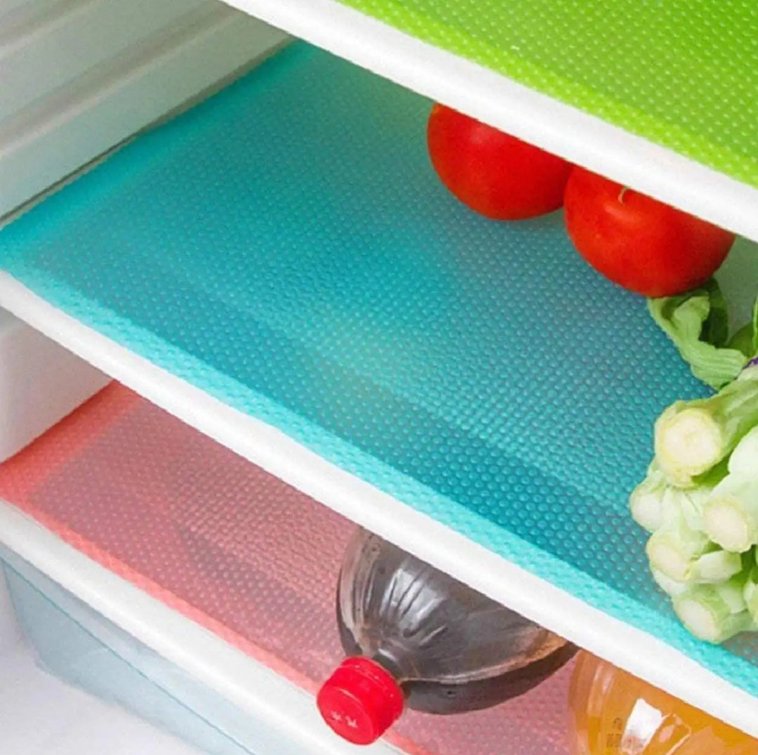 Multipurpose refrigerator mat Anti slip water proof fridge mats kitchen accessories liners fridge organizer sheets can be used in Fridge cabinets drawers wardrobe dining table Size (45x150cm)
