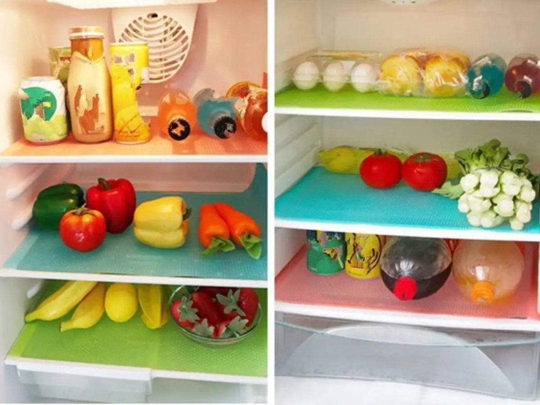 Multipurpose refrigerator mat Anti slip water proof fridge mats kitchen accessories liners fridge organizer sheets can be used in Fridge cabinets drawers wardrobe dining table Size (45x150cm)