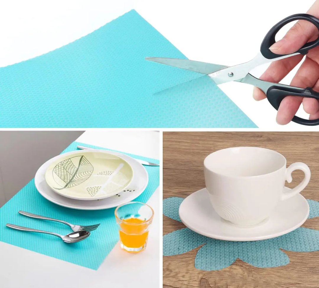 Multipurpose refrigerator mat Anti slip water proof fridge mats kitchen accessories liners fridge organizer sheets can be used in Fridge cabinets drawers wardrobe dining table Size (45x150cm)