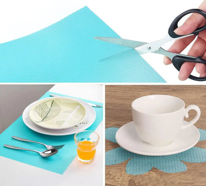 Multipurpose refrigerator mat Anti slip water proof fridge mats kitchen accessories liners fridge organizer sheets can be used in Fridge cabinets drawers wardrobe dining table Size (45x150cm)