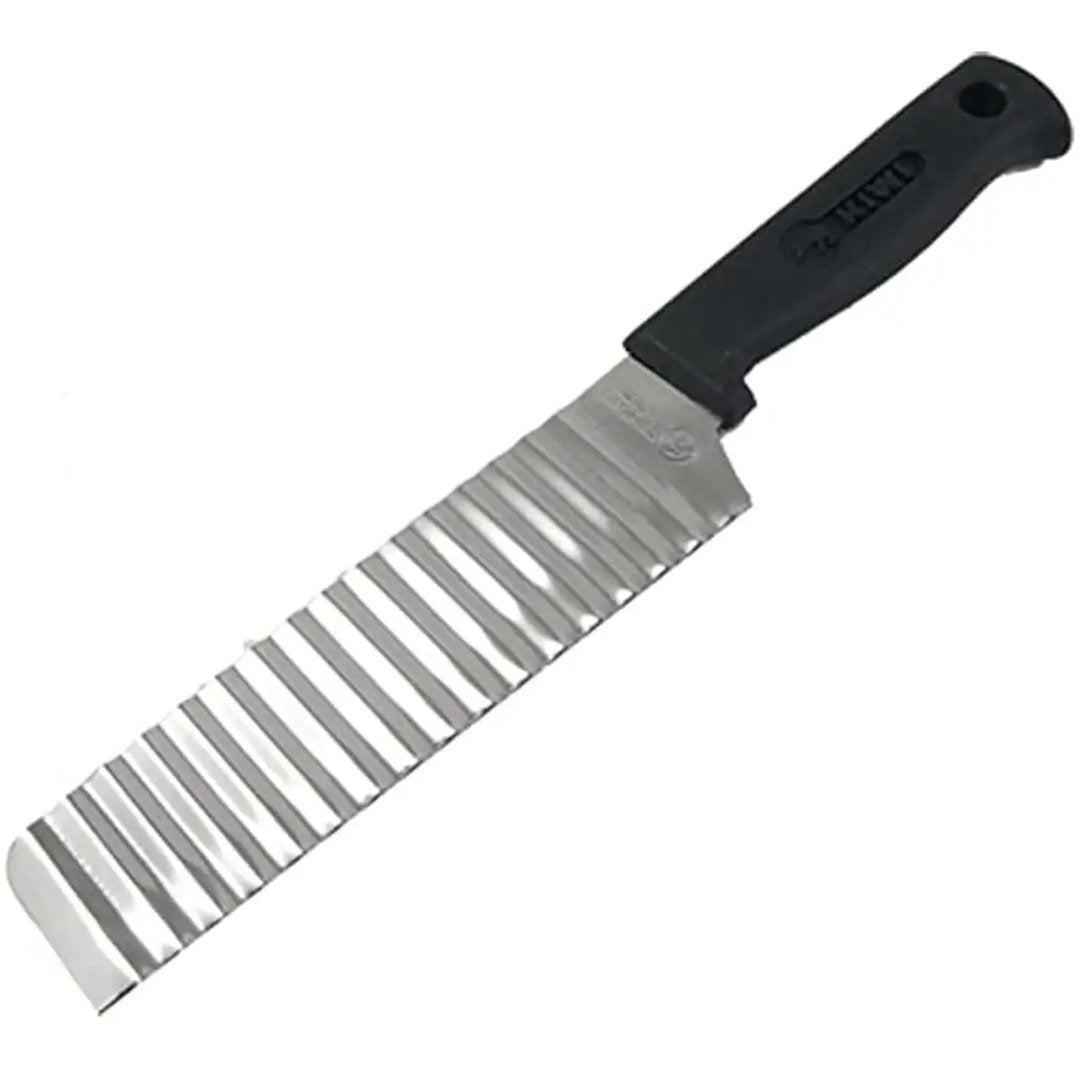 Crinkle Fries Cutter Knife with Handle Potato Stainless steel Multifunctional Wavy Edged Chopper Slicer Vegetable Fruit Potato Cutter Knife, Crinkle Choppers Chopping Knife with Wavy Blade Tool Stainless Steel Potato French fry slicer cutter