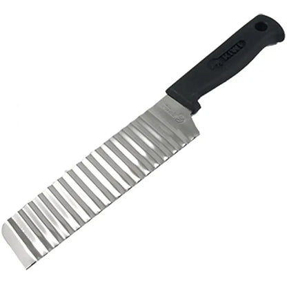Crinkle Fries Cutter Knife with Handle Potato Stainless steel Multifunctional Wavy Edged Chopper Slicer Vegetable Fruit Potato Cutter Knife, Crinkle Choppers Chopping Knife with Wavy Blade Tool Stainless Steel Potato French fry slicer cutter