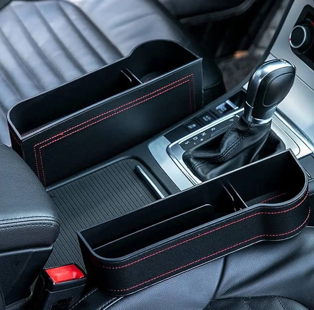 Pack Of 2 Car Storage Box Car Gap Filler Leather Car Seat Organizer Storage Box Gap Pocket Auto Interior Accessories Gap Slit Filler Holder Car Seat Gap Filler Multi Storage Box Organizer