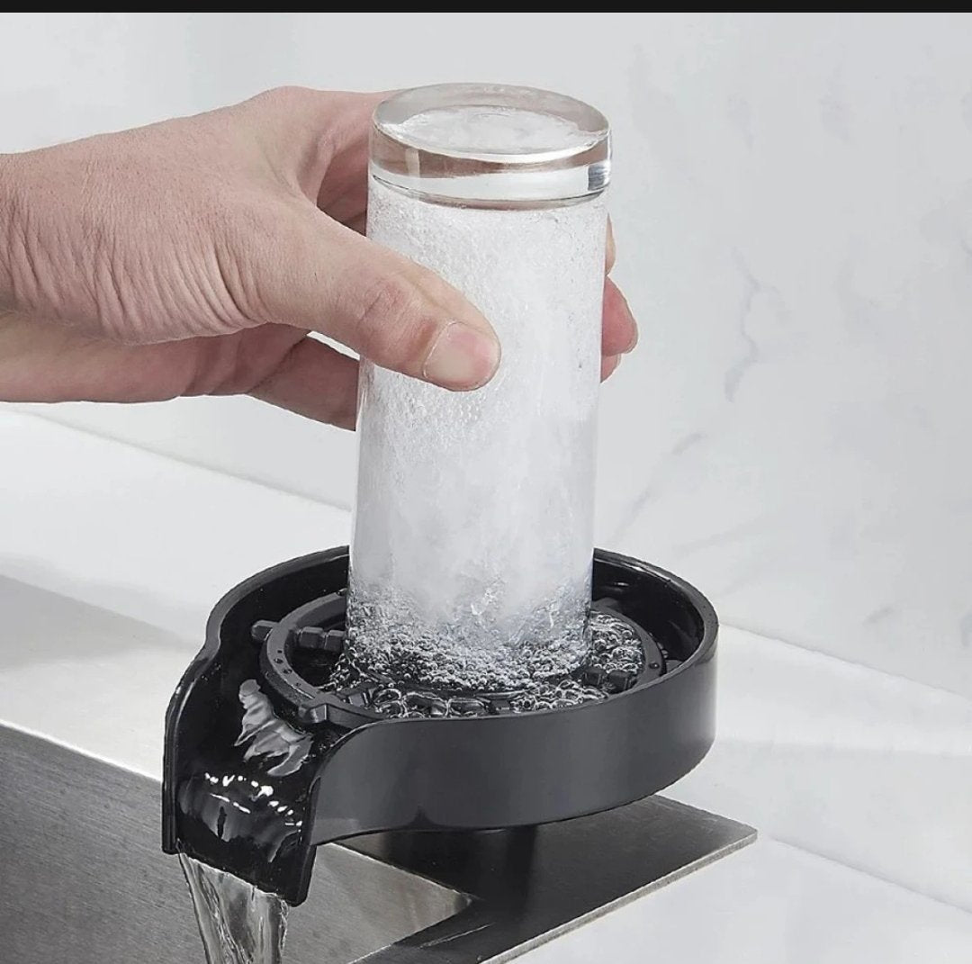 Automatic Cup Washer - Bottle Cleaner Sink Attachment - High Pressure Glass Rinser for Kitchen, Bar, and More - Efficient Bottle Cleaner Machine