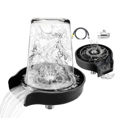 Automatic Cup Washer - Bottle Cleaner Sink Attachment - High Pressure Glass Rinser for Kitchen, Bar, and More - Efficient Bottle Cleaner Machine