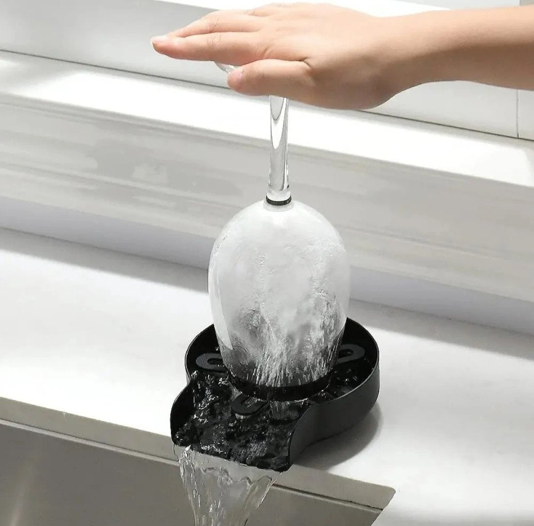 Automatic Cup Washer - Bottle Cleaner Sink Attachment - High Pressure Glass Rinser for Kitchen, Bar, and More - Efficient Bottle Cleaner Machine