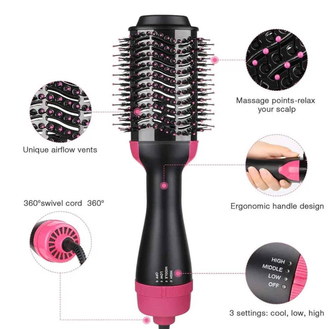 Hair &amp; Blow Dryer Brush in One, Professional Hot Air Brush 3 in 1 One Step Hair Dryer and Styler Volumizer with Negative Ion for Drying, Tools Blow Dryer, Straightening, Curling, Salon for All Hair Types
