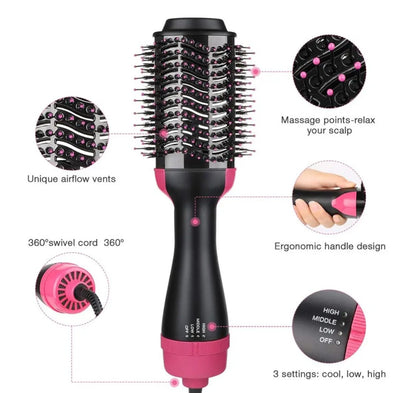 Hair &amp; Blow Dryer Brush in One, Professional Hot Air Brush 3 in 1 One Step Hair Dryer and Styler Volumizer with Negative Ion for Drying, Tools Blow Dryer, Straightening, Curling, Salon for All Hair Types