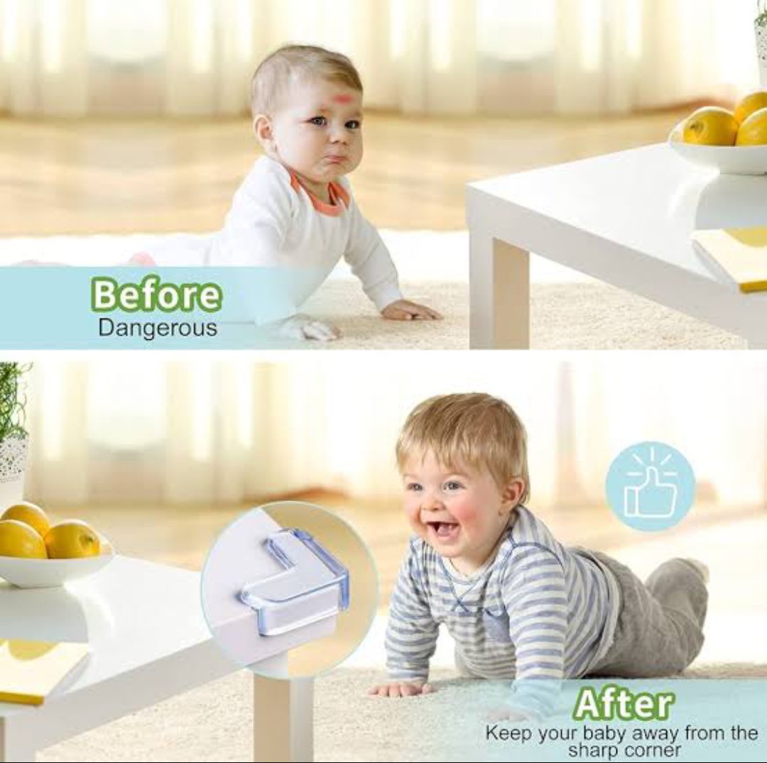 pack of 4 Table Corner Protectors - Child Safety Silicon Corner Guards (L Shape)