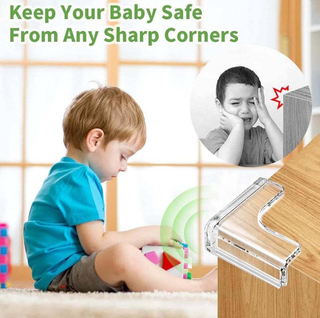 pack of 4 Table Corner Protectors - Child Safety Silicon Corner Guards (L Shape)