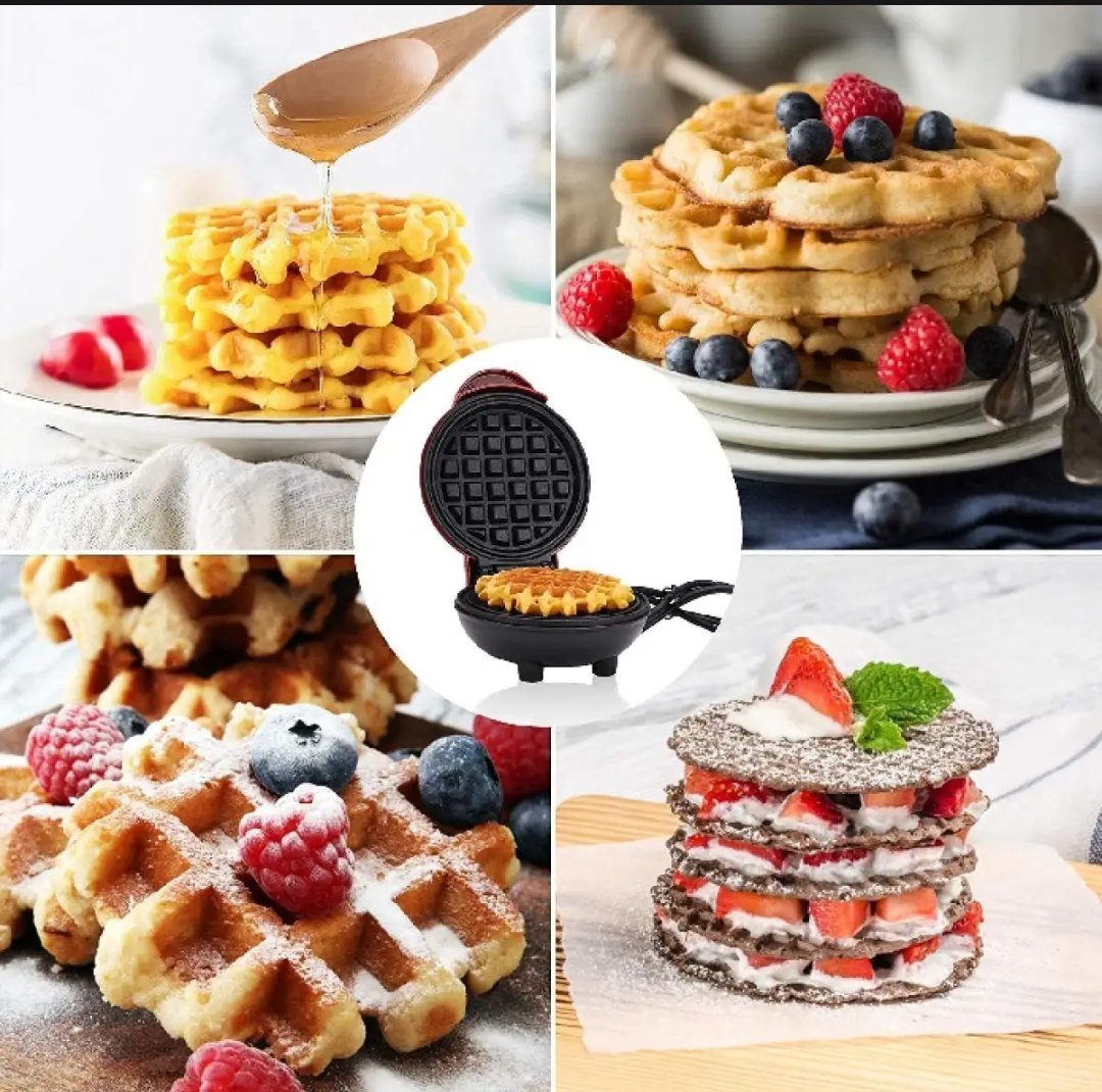 Mini Non-Stick Waffles Maker, Portable Electric Waffle Iron Machine