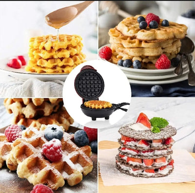 Mini Non-Stick Waffles Maker, Portable Electric Waffle Iron Machine