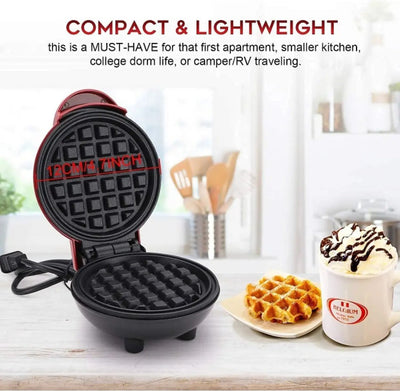 Mini Non-Stick Waffles Maker, Portable Electric Waffle Iron Machine