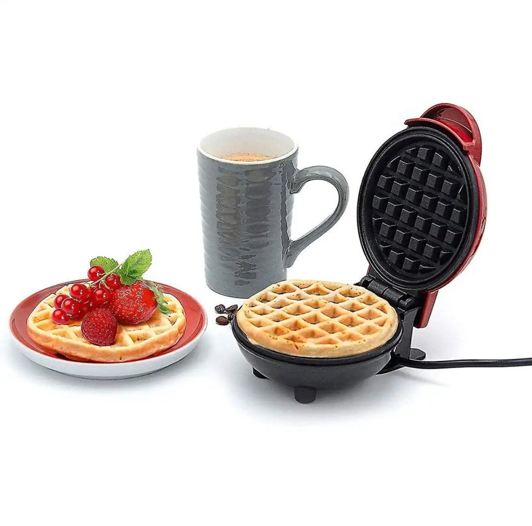 Mini Non-Stick Waffles Maker, Portable Electric Waffle Iron Machine